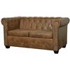 Festnight Divano Chesterfield a 2 Posti, Divano Letto, Divani Letto, Divano, Divani, in Finta Pelle Marrone