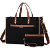 RAVUO Borsa Donna Grande, Elegante Borsa Università Porta PC 15,6 Pollici Borsa Lavoro Borse Insegnante in Tela Laptop Tote Bag con Spalline Regolabili per Business,Scuola,Marrone