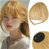 RUWISS Frangia Clip in Capelli Veri Natural Frontale Extension - 100% Bangs Hair Umani per Donna (Biondo Cenere)
