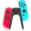 Novstuf Charging Grip Handle for Nintendo Switch/OLED, Joystick Charging Comfort V-Shaped Game Grip Controller (Black)