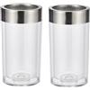 Bambelaa! Set di 2 refrigeratori per vino e spumanti, in plastica, a doppia parete, con anello in acciaio inox, circa 12 x 19,5 cm