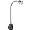 ledscom.de Presa di corrente/lampada da lettura LESCH, collo d'oca, interruttore, cromo/nero, 1x GU10 max. 10W