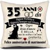 Aosumin 35 Anni da Signor Perfetto e Signora Sempre nel Giusto 35° Anniversario di Matrimonio Regalo Cuscino per Coppie Marito Moglie Mamma Papà Nonna Amici Buon Anniversario di Matrimonio(35-a)