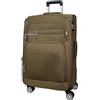 MY TRAVEL BAG Valigia a mano in tessuto, valigetta da viaggio, trolley espandibile con ruote gemellate (M/L/XL/XXL o set da 4) bagagli morbidi, cachi, Handgepäck (55cm), Valigetta in tessuto con ruote