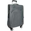 MY TRAVEL BAG Trolley da viaggio in tessuto espandibile con ruote gemelle (M/L/XL/XXL o set da 4) bagagli morbidi, grigio., Handgepäck (55cm), Valigetta in tessuto con ruote gemelle