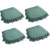 ZTGL Cuscini per Sedie Cucina con Volant 45x43, Imbottitura Cuscino Trapuntato, Cuscini Sedie Cucina Antiscivolo, Confortevole, Resistente, Lavabile, per Cucina, Camera da Letto,Verde,4 Pack