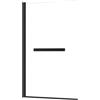 Marwell Parete pieghevole per vasca da bagno Black Touch, 120 x 70 cm, colore oro, per vasca da bagno con vetro di sicurezza monolastra da 4 mm, con portasciugamani, telaio in alluminio di alta
