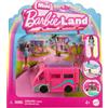 Barbie Mini BarbieLand - Set mini Camper dei Sogni e bambola, playset bambola 3,8 cm e veicolo con sorpresa cambia colore in acqua calda e fredda, giocattolo per bambini, 4+ anni, HYF39