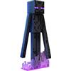 Mattel MINECRAFT Diamond Level Enderman - Personaggio da collezione con giunti mobili, accessori per il livello di diamante, blocco di erba floccato, per adulti nella comunità Minecraft HLN40