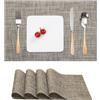 Myir JUN Myir Tovagliette Americana Plastica Lavabili, Set di 4 Tovagliette Non-scivolose Resistenti al calore, Tovaglietta Americane per Tavolo da Cucina 30X43.5cm(Caramello)