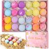 CHEPULA 24pcs Bombe da Bagno Set Regalo, Oli Essenziali Biologici Naturali Vegani, Incartato Singolarmente Regali di Bellezza Spa Bomba per Ragazza Bambini Moglie Compleanno San Valentino Festa della Mamma