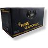 King Crocodile Carbone di cocco con lunga durata, 27 x 27 mm, carbone naturale sostenibile, poca cenere, basso sviluppo di fumo, carbone per barbecue, cubo di qualità premium (consumer, 1 kg)