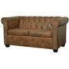 Generic Divano Chesterfield a 2 Posti in Finta Pelle Marrone (35,5 kg)-Mobili