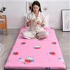XDone Materasso a pavimento, singolo, ispessito, 5 cm, morbido, tatami giapponese, portatile, arrotolabile, letto pieghevole, per casa e campeggio (fragola, 90 x 200 cm)