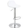 CLP Sgabello Design Lana V2 in Similpelle I Sedia Sgabello Cucina con Poggiapiedi E Schienale Girevole E Regolabile 58-79CM, Colore:Bianco, Colore del Telaio:Cromo