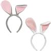 UILYNIU 2 Pezzi Bunny Cerchietto Orecchie Coniglio, Orecchie da Coniglio Peluche per Adulto Bambini, Accessori Coniglietto Set per Pasqua Carnevale Feste Decorazioni Cosplay Festa a Tema Halloween