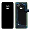 Senza Marchio (KIT) Copri Batteria + biadesivo + lente compatibile con SAMSUNG GALAXY A8 (2018) A530 A530F n.1 retro Posteriore Back Cover Retro Scocca + adesivo + lente con cornice (nero)