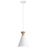 MAKIVI Lampada a sospensione di design Macaron con finitura in legno 1 luce Apparecchi di illuminazione per camera da letto Lampada da soffitto in metallo per isola da cucina 23x13 cm Bianca