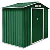 DREAMADE Box Casetta Grande, Casetta da Giardino Esterno, Capanno Magazzino in Lamiera di Metallo, con Porta a 2 Ante e Finestra di Ventilazione, Adatta per Riporre Attrezzi (Verde)