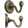 Fuxxer 2 ganci per asciugamani antichi in ottone e ferro, ganci da parete, bronzo, 48 x 59 mm, set da 2 pezzi