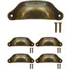 FUXXER® Maniglie antiche per cassetti, maniglie per mobili, maniglie in ferro, design in bronzo, maniglie per armadi, cassettiere, cassettoni, vintage, rustico, retrò, 97 x 30 mm, set di 4