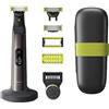 PHILIPS L'autentico Philips OneBlade Pro 360 - Regolabarba, rasoio elettrico e bodygroom, 2 lame 360, 14 impostazioni di lunghezza, 1 kit Body, 1 supporto di ricarica, 1 custodia da viaggio, modello QP6651/35