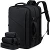 LOVEVOOK Zaino Da Viaggio Borse Da Cabina Per Easyjet Ryanair Zaino Aereo Bagaglio A Mano Uomo Donna Zaino Porta PC 18 Pollici Zaino 50 Litri Grande Trekking Travel Bag Zaino Nero