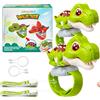 Gleamkid walkie Talkie Bambini Ricaricabili, 2 Pezzi Dinosauro Giocattolo, Regalo per Ragazzi 3-12 Anni, Dinosauro walkie Talkie con Laccio e Polso, Lunga Distanza, Comunicazione Chiara-Verde