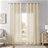 Softalker Tende Moderne Decorative per Camera da Letto e Soggiorno, 140x245 cm, Beige, Tulle Semitrasparente, 2 Pezzi per Bastoni