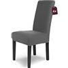 sh SCHEFFLER-HOME LIVE HOMESTYLE SCHEFFLER-Home Coprisedie Luna/Set di 4 Copri Sedie da Pranzo Elastici/Sedie da Pranzo/Coprisedie Elasticizzato in Flanella con Fascia Elastica/Coprisedie Eleganti, Antracite