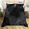 Loussiesd Set di letto con motivo ragnatela Halloween Spider Set di letto per e ragazze colore bianco e nero letto e letto in microfibra per letto singolo