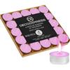 DECO EXPRESS Candele Tealight - 24, 25, 50, 100, 200 Pezzi, Candele Lunga Durata 4/8/10 Ore Vari Colori (Petalo di rosa 25/4 ore)
