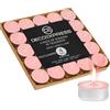 DECO EXPRESS Candele Tealight - 24, 25, 50, 100, 200 Pezzi, Candele Lunga Durata 4/8/10 Ore Vari Colori (Pesca Gelsomino 25/4 ore)