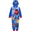 Sonic The Hedgehog Tutina con cappuccio tutto in uno per bambini coda e nocche in pile vestire pigiama biancheria da notte, Multi, 5-6 Years