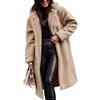 nicticsi Donna Cappotto di Faux Inverno Lungo Caldo Cardigan Parka Hooded ispessito Faux Fur Giacca Teddy Coat Button Giacca Invernale Giacca Trapuntata A Grigio L