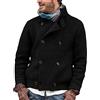 VIVICOLOR Cardigan da Uomo Lavorato a Maglia con Colletto alla Coreana Uomo Maglione Lavorato a Maglia Pesante Doppiopetto a Nido d'Ape con Tasca