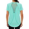 Wayleb Sportive Maglietta da Donna con Girocollo Manica Corta Sport Magliette Women Maglietta Estiva T Shirt Casual Top Sportivo per Palestra Corsa Yoga Trekking Running, Bianco L