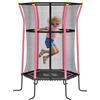 HOMCOM Trampolino Elastico per Bambini 3-10 Anni con Ingresso a Cerniera e Pali Imbottiti, Tappeto Elastico in Acciaio, PP e EPE, Ø163.5x190 cm, Rosa