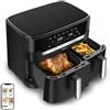 Moulinex XXL Dual Easy Fry Black 176_Oil Less Fryer, consultare la Scheda Tecnica del Produttore, Nero