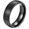 Zakk Anello da donna e uomo nero argento titanio fedi nuziali anelli di fidanzamento spazzolati comfort vestibilità 6mm 8mm (6mm,55 (17.5))