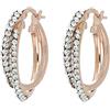 DelPia, Orecchini in Oro 18Kt Argento Sterling 925 Modello Dea Horta con Due Tubi di Cristalli Luminosi (Rosa, 15mm)