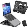 ADERTOS Supporto per Laptop Regolabile a 8 Livelli Supporto per Notebook Ergonomico Alzata per Computer Portatile, Porta Notebook da Tavolo, 27.5 * 25.5cm, Nero
