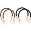 Anlising 4PCS Manico Tracolla Intrecciato, Manici per Borsa in Pelle, Manici in Pelle per Borse, Manico Intrecciato per Borsa, Maniglie per Borse, per Portafoglio, Cestini, Borsette (Nero, Marrone)