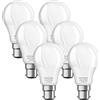 Venforze Lampadine a baionetta da 150 W, 15 W, A60 B22,1600 lm, 6000 K, GLS Frosted BC a risparmio energetico, non dimmerabili, confezione da 6