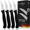 Schwertkrone® Coltelli da Cucina Curvi Set 4x [MADE IN GERMANY] - Spelucchino Professionale per Verdure e Frutta - Coltello a Lama Curva Affilato - Coltello Verdure - Coltello Frutta