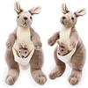 XNAUVOI Kangaroo Peluche Bambola, Cuscino di Peluche a Canguro, Animale di Peluche Kangaroo, Regalo di Compleanno per Bambini, Ragazzi e Ragazze, 28cm