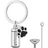 RANYAKE Gioielli Cremazione Animali Domestici,Ceneri Ciondolo Stampa Zampa Animali Domestici Portachiavi Cenere,Urna Forma Cuore Gioielli Commemorativ per Ceneri di Animali Domestici Cane Gatto