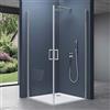 doporro Box Doccia Angolare 70x90x195 cm con Doppia Porta Battente Tipo Saloon, Vetro Temperato Trasparente 6 mm Easy-clean, Installazione Reversibile con Profilo in Alluminio Cromato - Ravenna24