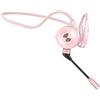 DESAV Cuffie a conduzione ossea, cuffie sportive da gioco, cuffie stereo wireless Bluetooth 5.0, auricolari aperti con doppio ascolto con microfono, per correre a casa, rosa