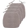 JingNian Cuscini Per Sedie Da Cucina Con Lacci, Cuscini Per Sedie Da Pranzo 43x41 Cm, Cuscini Per Sedie Bifacciali Per Sala Da Pranzo, Cuscini Per Sedili Antiscivolo A Forma (Size:Pack of 4,Color:Colore caffè)